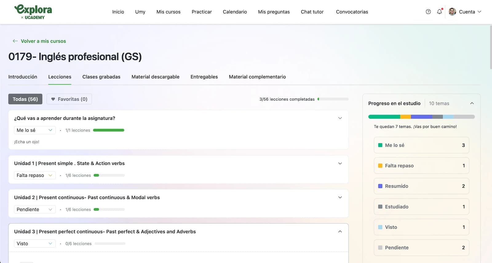 Plan de estudios personalizado con calendario y objetivos semanales